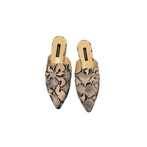 Snake Print Loafer Mules - 9